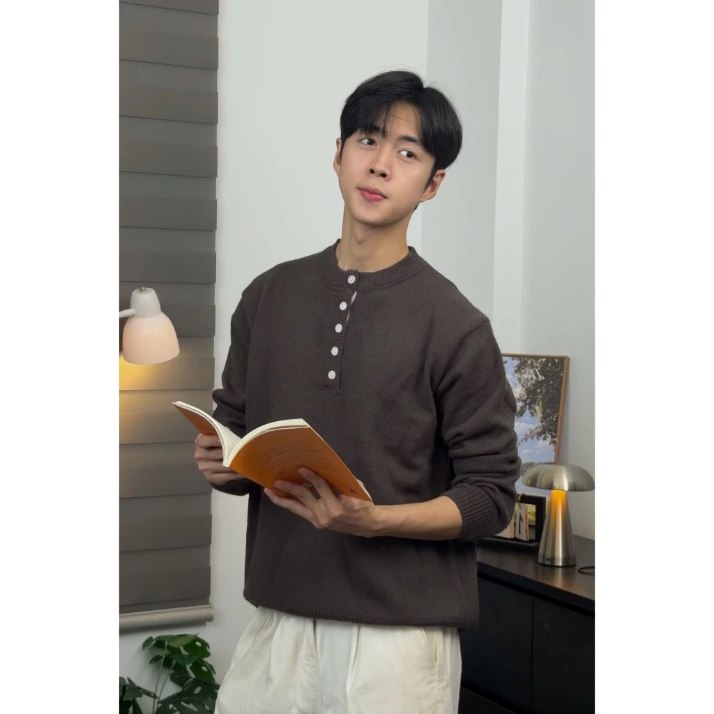 Áo Len Phối Cúc Cách Điệu 𝐂𝐎𝐎𝐋𝐂𝐑𝐄𝐖 Unisex Nam Nữ Phong Cách Thời Trang Hàn Quốc ALD 06 ALD088