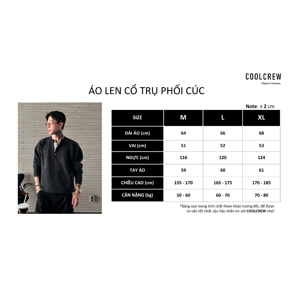 Áo Len Phối Cúc Cách Điệu 𝐂𝐎𝐎𝐋𝐂𝐑𝐄𝐖 Unisex Nam Nữ Phong Cách Thời Trang Hàn Quốc ALD 06 ALD088