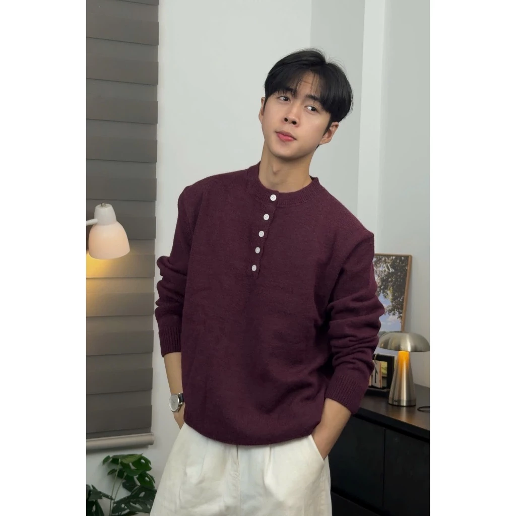 Áo Len Phối Cúc Cách Điệu 𝐂𝐎𝐎𝐋𝐂𝐑𝐄𝐖 Unisex Nam Nữ Phong Cách Thời Trang Hàn Quốc ALD 06 ALD088