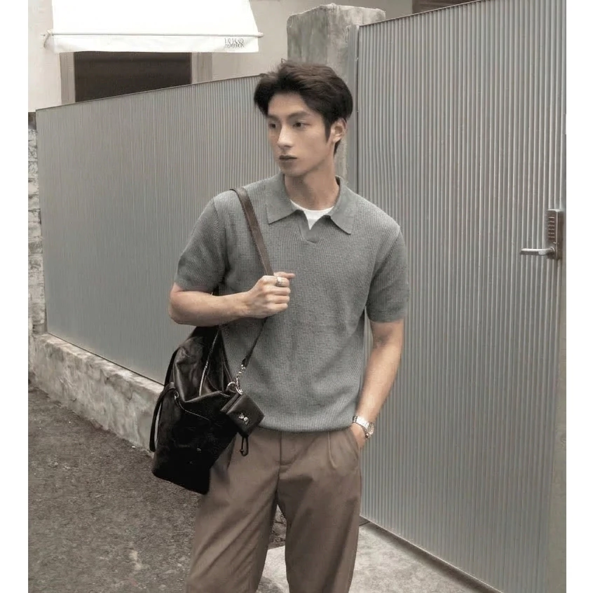 Áo Polo Len Xếp Ly 𝐂𝐎𝐎𝐋𝐂𝐑𝐄𝐖 Tay Ngắn Form Regular Fit Cao Cấp Mát Nhẹ Phong Cách Hàn Quốc ALH04 APN096