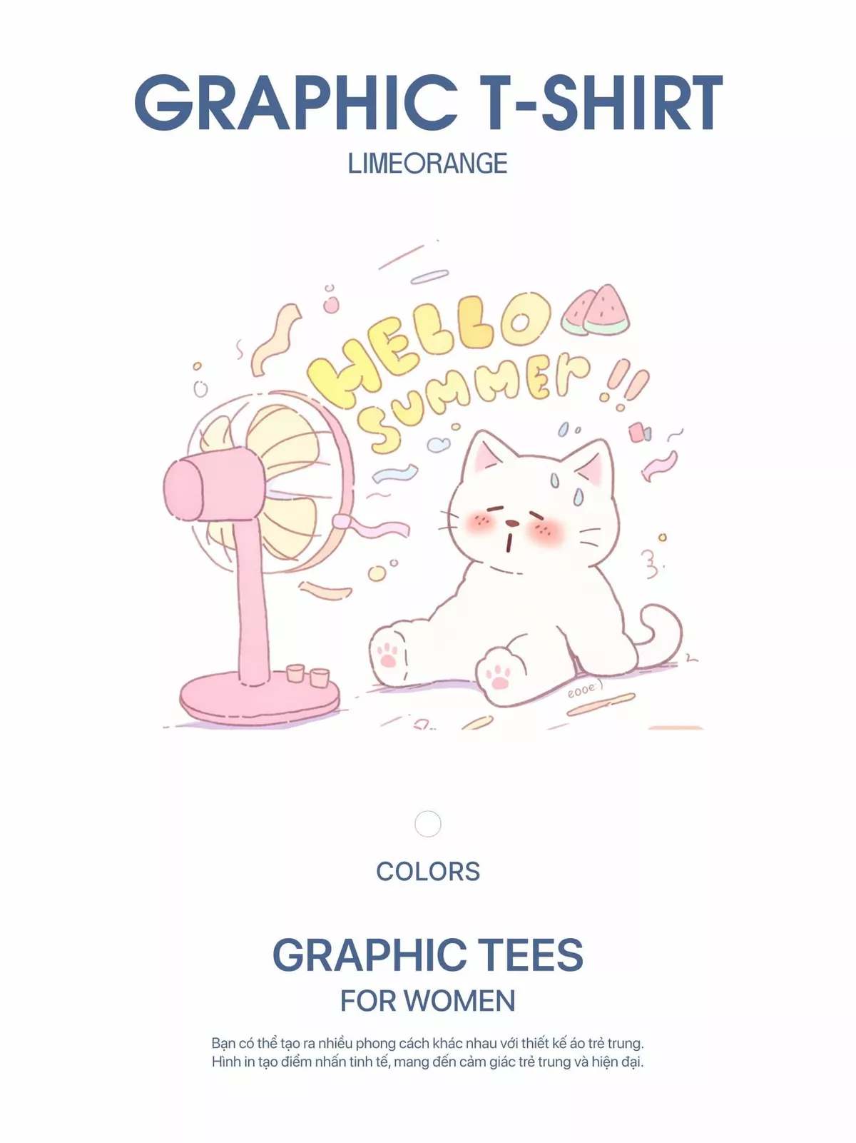 Áo Thun Boxy Fit Graphic Hello Summer LIMEORANGE LU26101109
