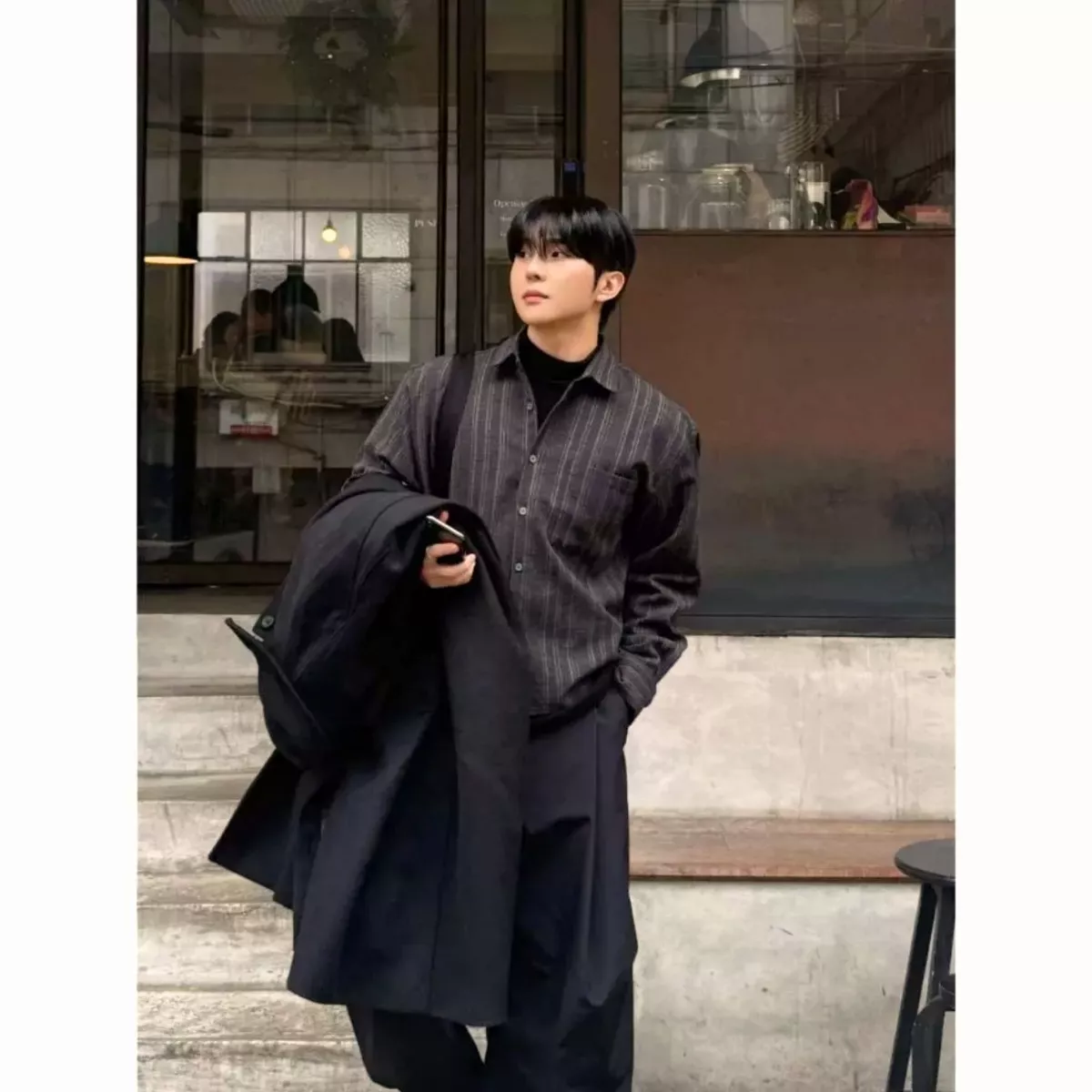 Áo Sơ Mi Kẻ Sọc Vintage 𝐂𝐎𝐎𝐋𝐂𝐑𝐄𝐖 Form Boxy Chất Liệu Cotton Cao Cấp Phong Cách Hàn Quốc AMD099