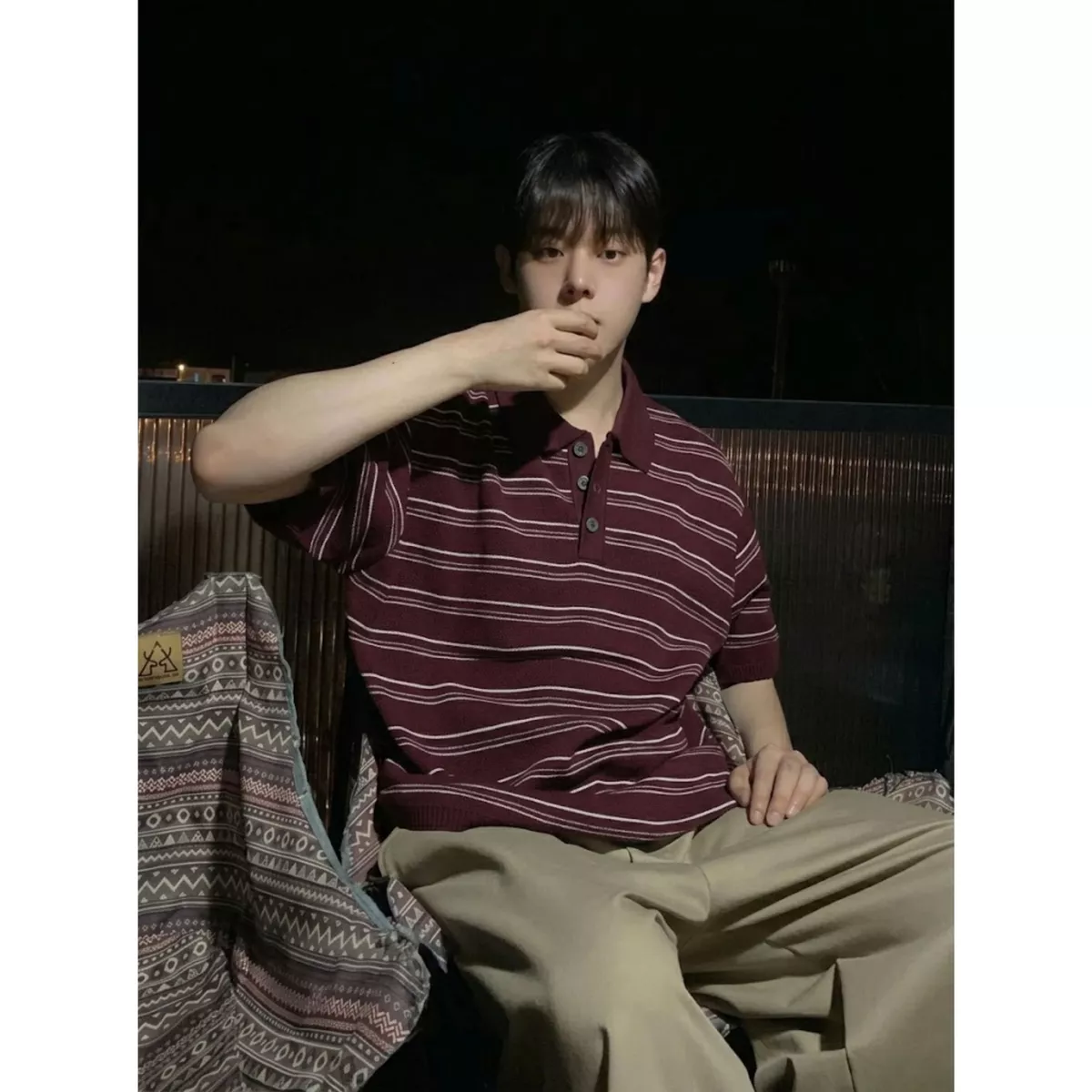 Áo Polo Len Dệt Kim Kẻ Sọc Ngang 𝐂𝐎𝐎𝐋𝐂𝐑𝐄𝐖 Ngắn Tay Form Rộng Unisex Phong Cách Thời Trang Hàn Quốc ALH11 APN114