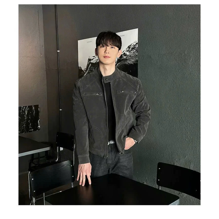 Áo Khoác Bu Đanh Cổ Trụ 𝐂𝐎𝐎𝐋𝐂𝐑𝐄𝐖 Khóa Kéo Dáng Ngắn Unisex Nam Nữ Phong Cách Cá Tính AKD081