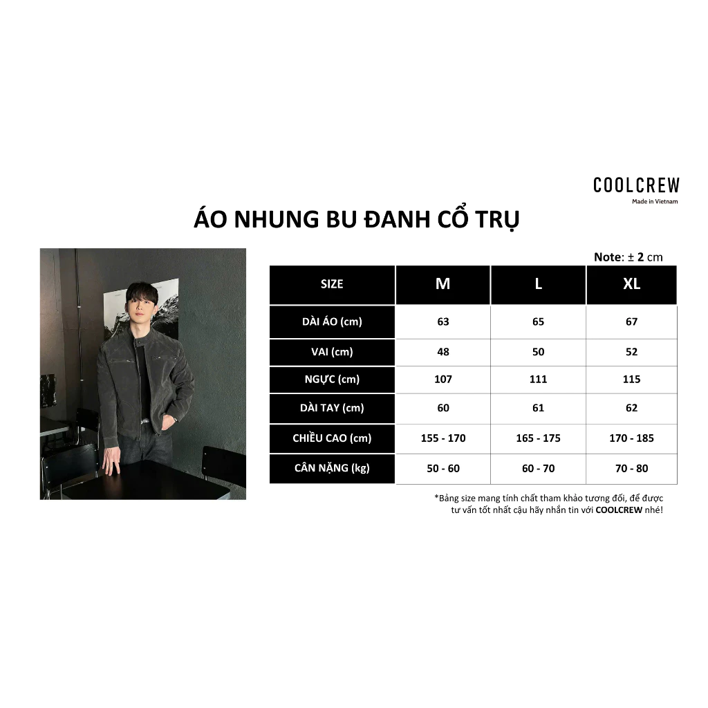 Áo Khoác Bu Đanh Cổ Trụ 𝐂𝐎𝐎𝐋𝐂𝐑𝐄𝐖 Khóa Kéo Dáng Ngắn Unisex Nam Nữ Phong Cách Cá Tính AKD081
