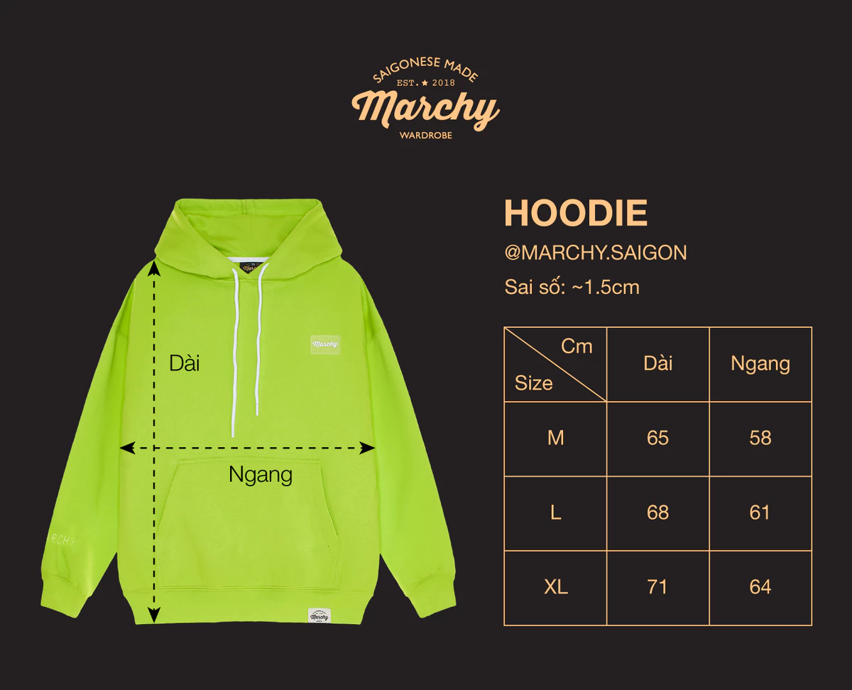 MARCHY - MRC Hoodie - Áo khoác thêu, chui đầu