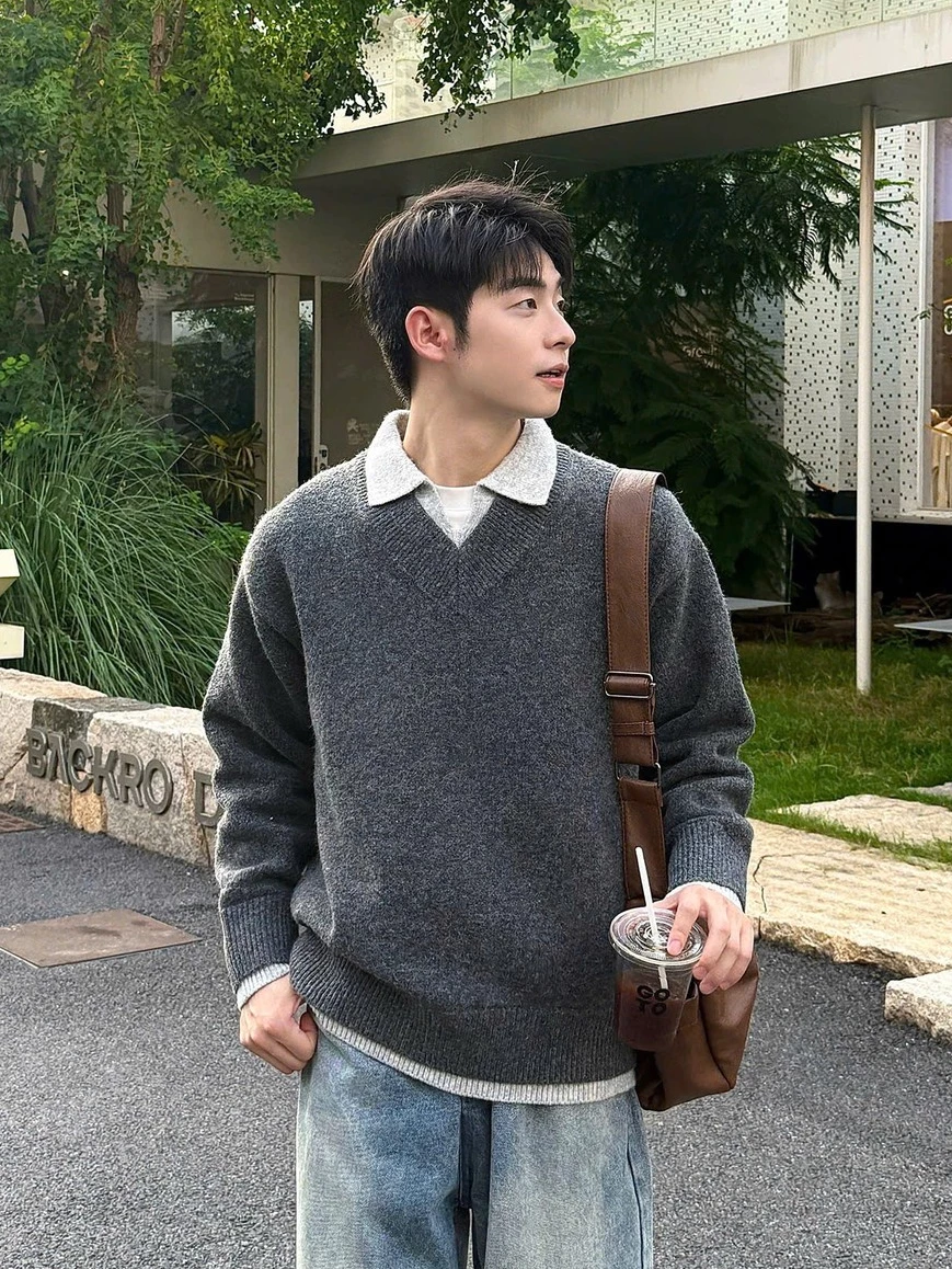 Áo Len Cổ Bẻ Layer 𝐂𝐎𝐎𝐋𝐂𝐑𝐄𝐖 Form Rộng Unisex Nam Nữ Phong Cách Hàn Quốc ALD 05 ALD084