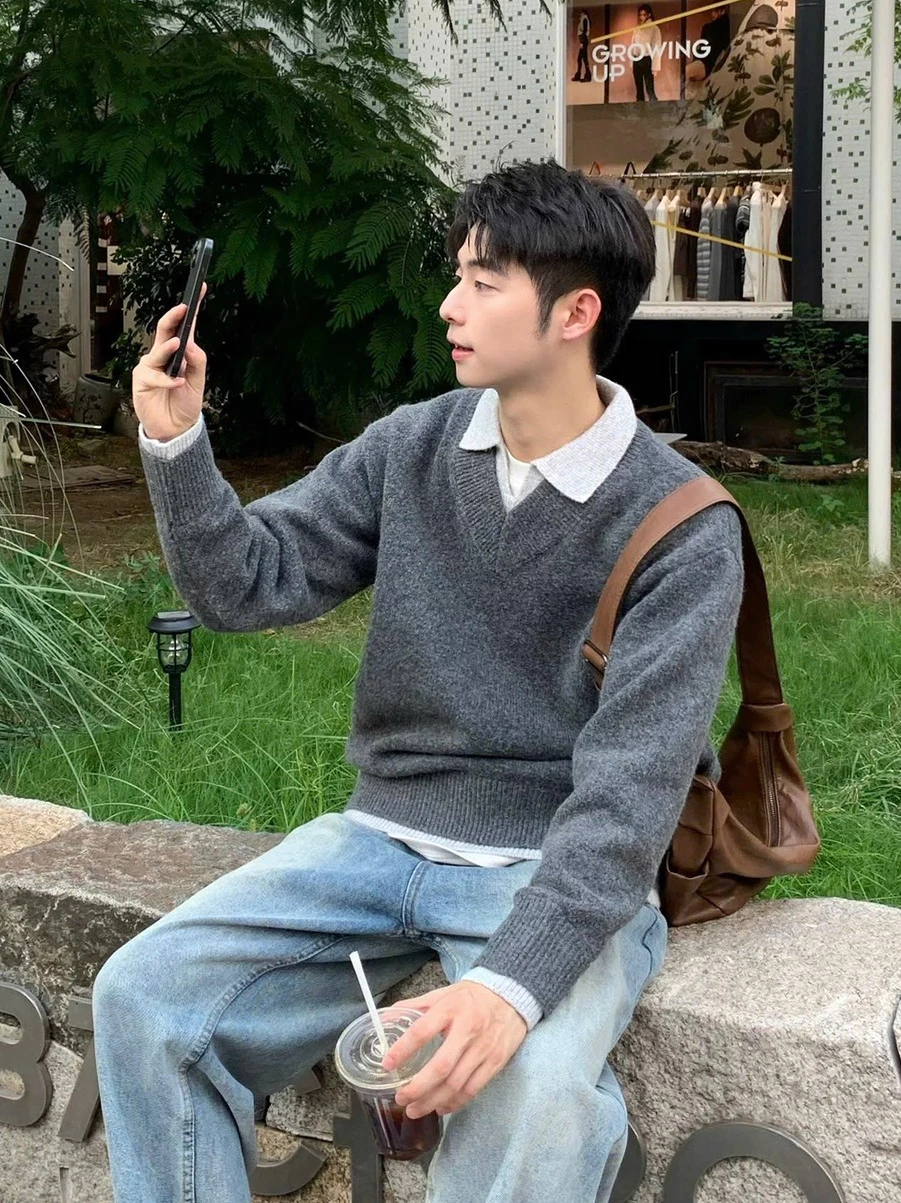 Áo Len Cổ Bẻ Layer 𝐂𝐎𝐎𝐋𝐂𝐑𝐄𝐖 Form Rộng Unisex Nam Nữ Phong Cách Hàn Quốc ALD 05 ALD084