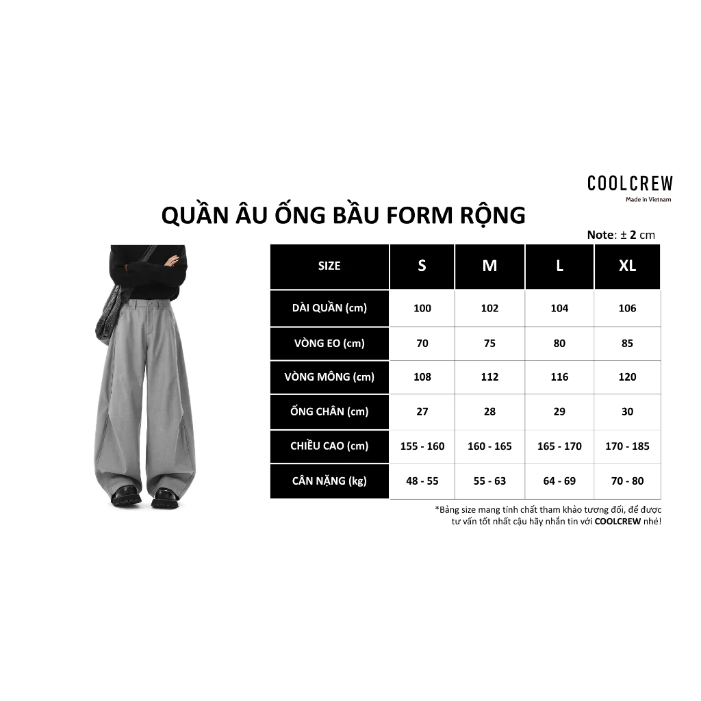 Quần Âu Ống Rộng Basic 𝐂𝐎𝐎𝐋𝐂𝐑𝐄𝐖 Unisex Nam Nữ Phong Cách Thời Trang QED109