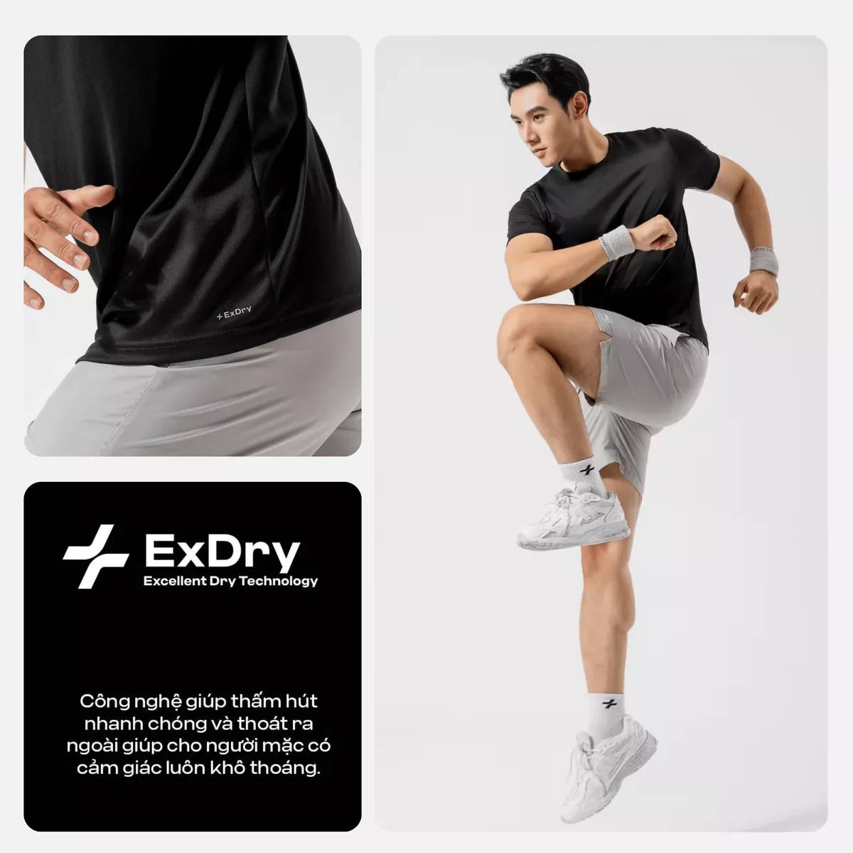 Combo 3 Áo thun nam thể thao tập Gym, Tennis, Pickleball Coolmate Basics thoải mái, thấm hút tốt