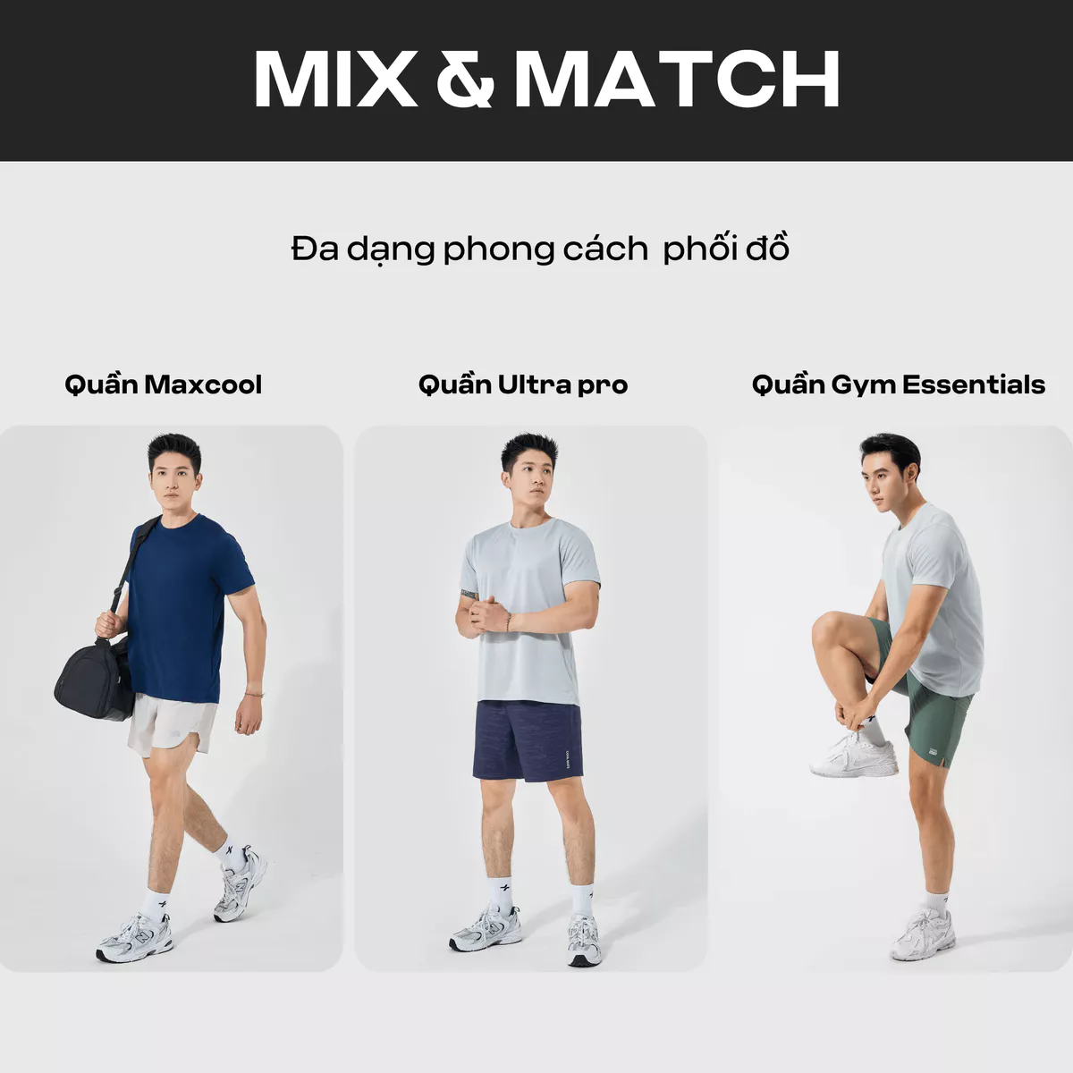 Combo 3 Áo thun nam thể thao tập Gym, Tennis, Pickleball Coolmate Basics thoải mái, thấm hút tốt