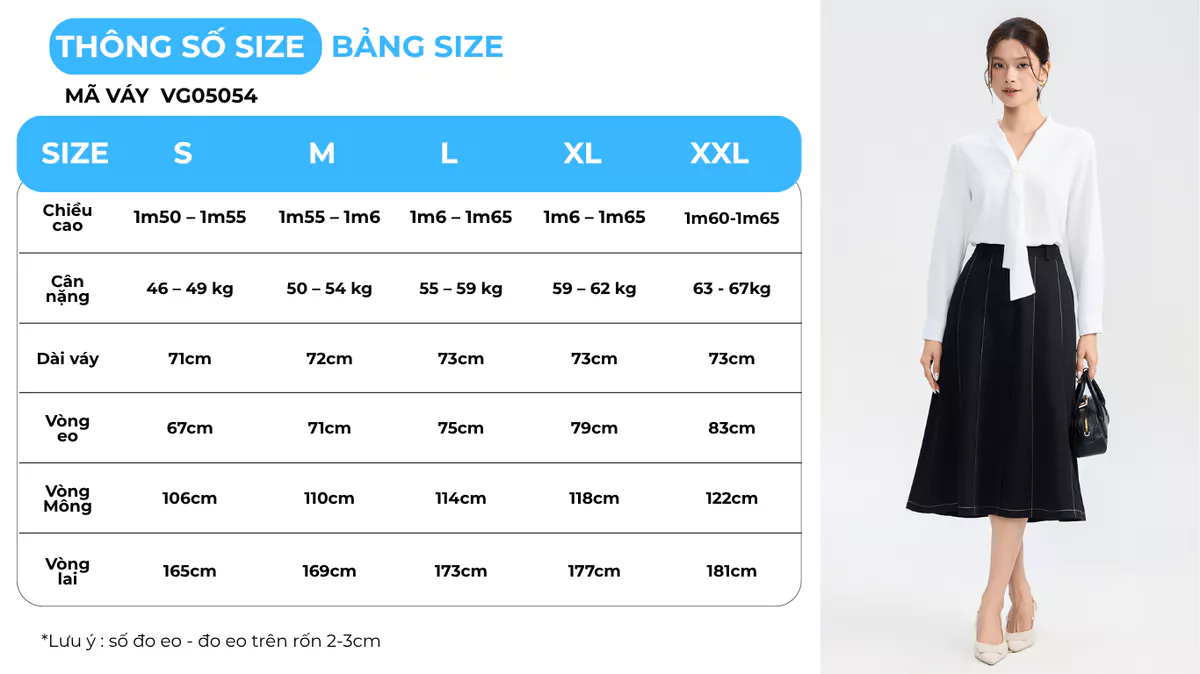Chân Váy Nữ GUMAC Phom A Xòe Nhẹ Túi Xéo Thanh Lịch VG05054