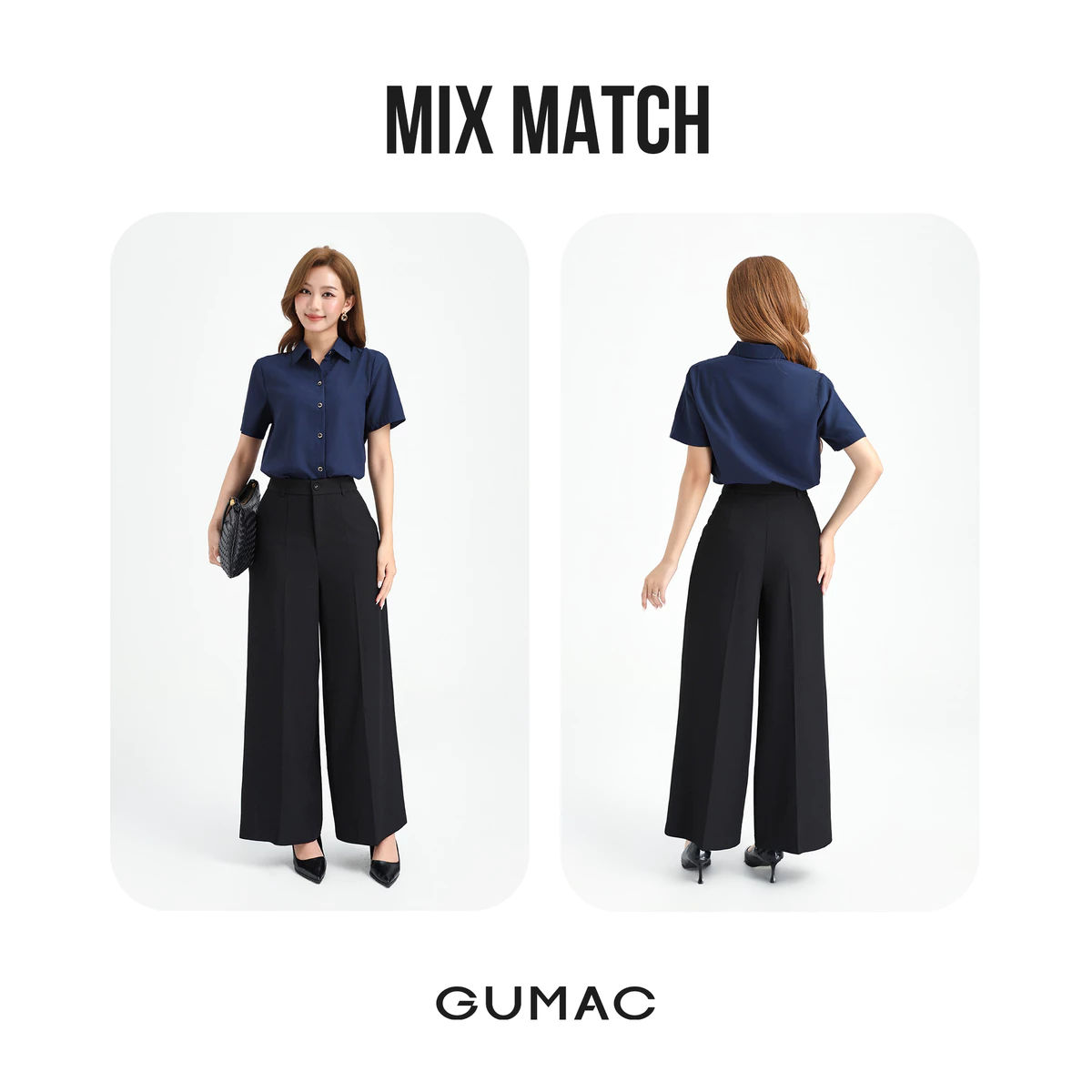 Áo Sơ Mi Nữ GUMAC Áo Kiểu Công Sở Tay Ngắn Trơn Basic Chất Lụa Mango Mềm Mịn Cao Cấp BAE00002