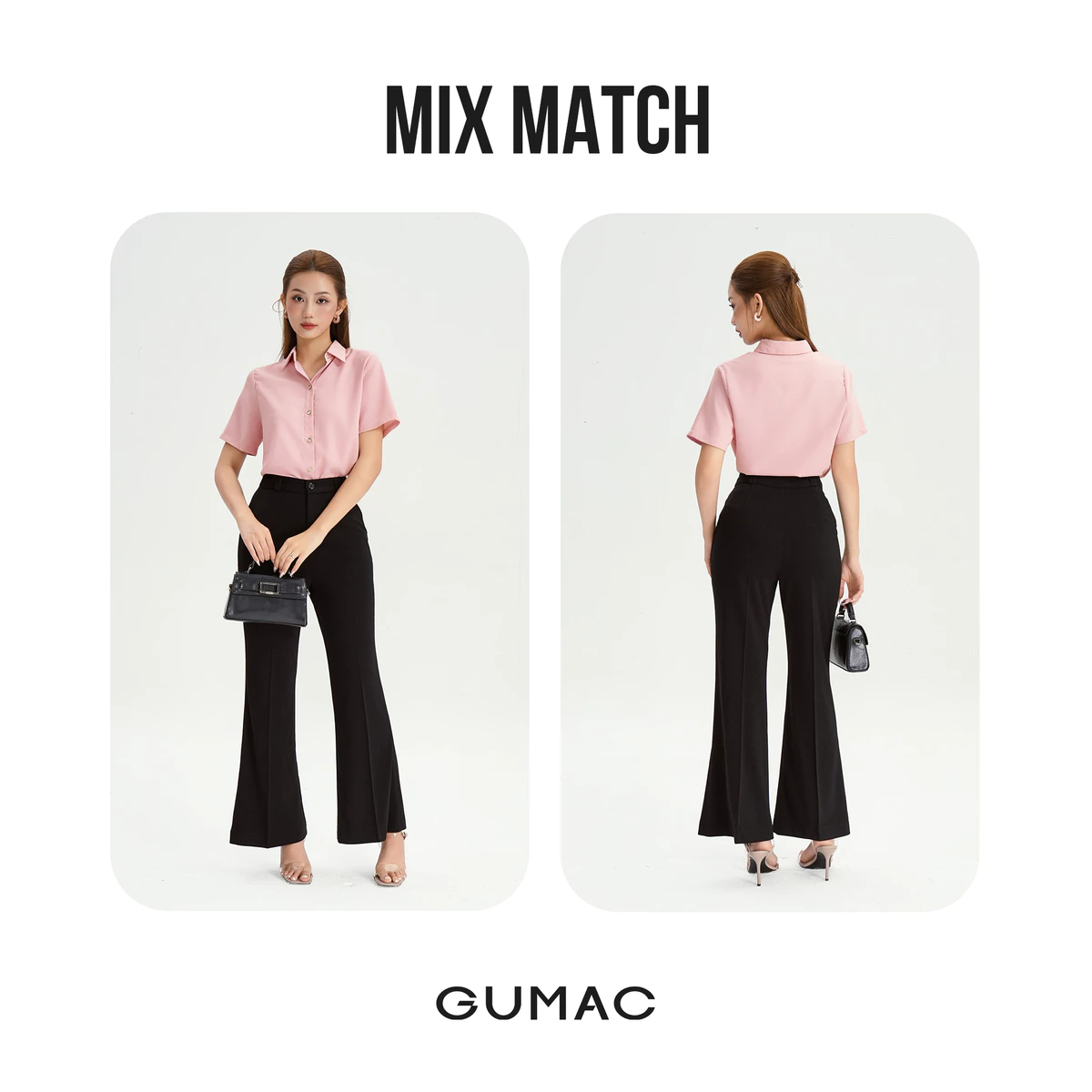 Áo Sơ Mi Nữ GUMAC Áo Kiểu Công Sở Tay Ngắn Trơn Basic Chất Lụa Mango Mềm Mịn Cao Cấp BAE00002