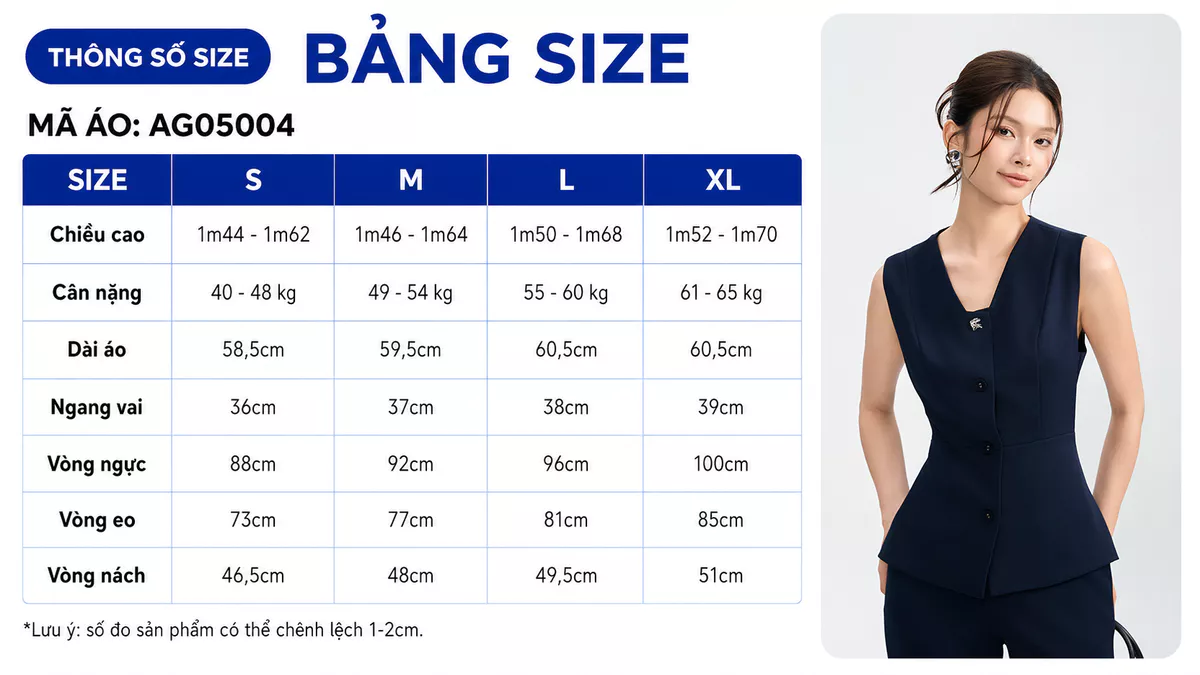 Set lẻ Áo gile GUMAC gài nút AG05004 - Chân váy GUMAC form A xòe VG05006 - Quần tây GUMAC ống loe QG05005