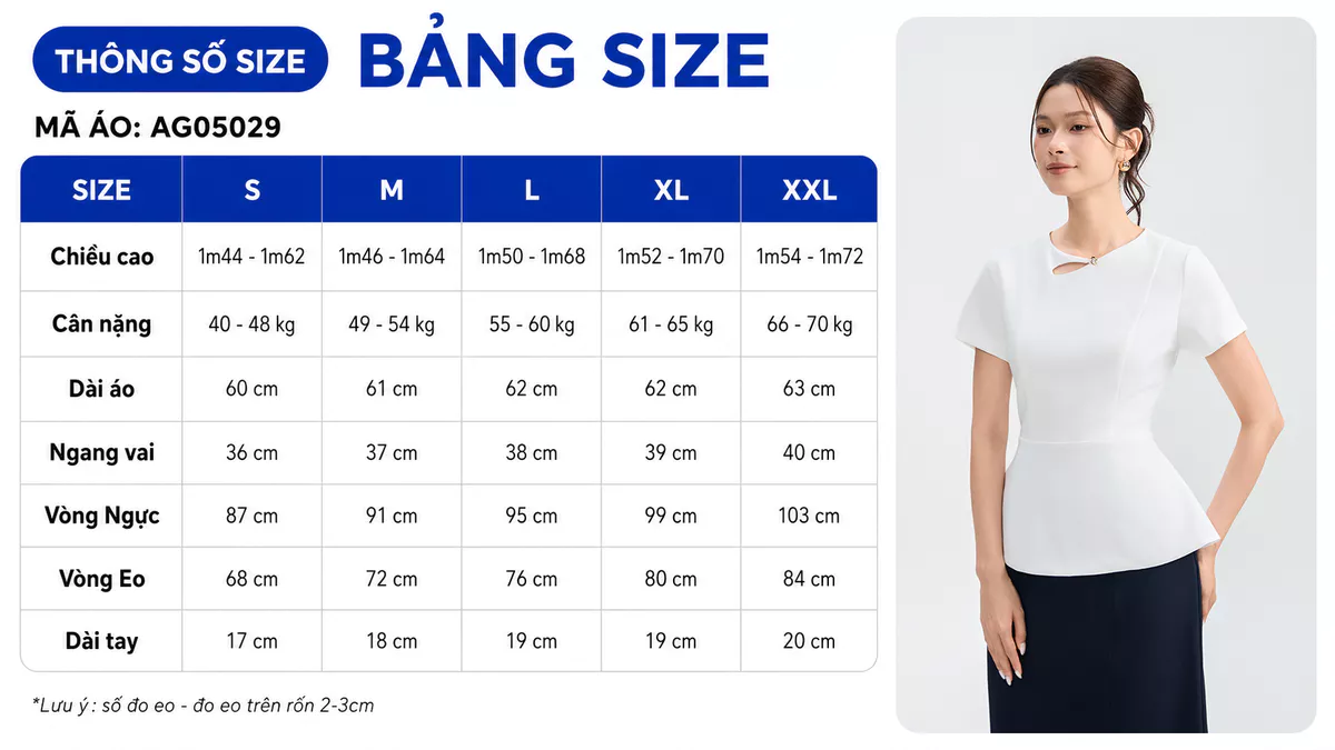 Áo Kiểu Nữ GUMAC Peplum Cut Out Cổ Đính Nút Kim Loại Thanh Lịch AG05029