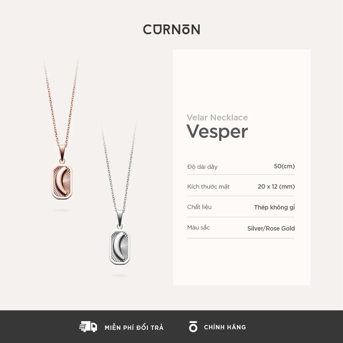 Bộ Sưu Tập Dây Chuyền Nam Curnon Velar Collection - Trang Sức Vòng Xích Phong Cách Mạnh Mẽ, Cá Tính - Thép Không Gỉ