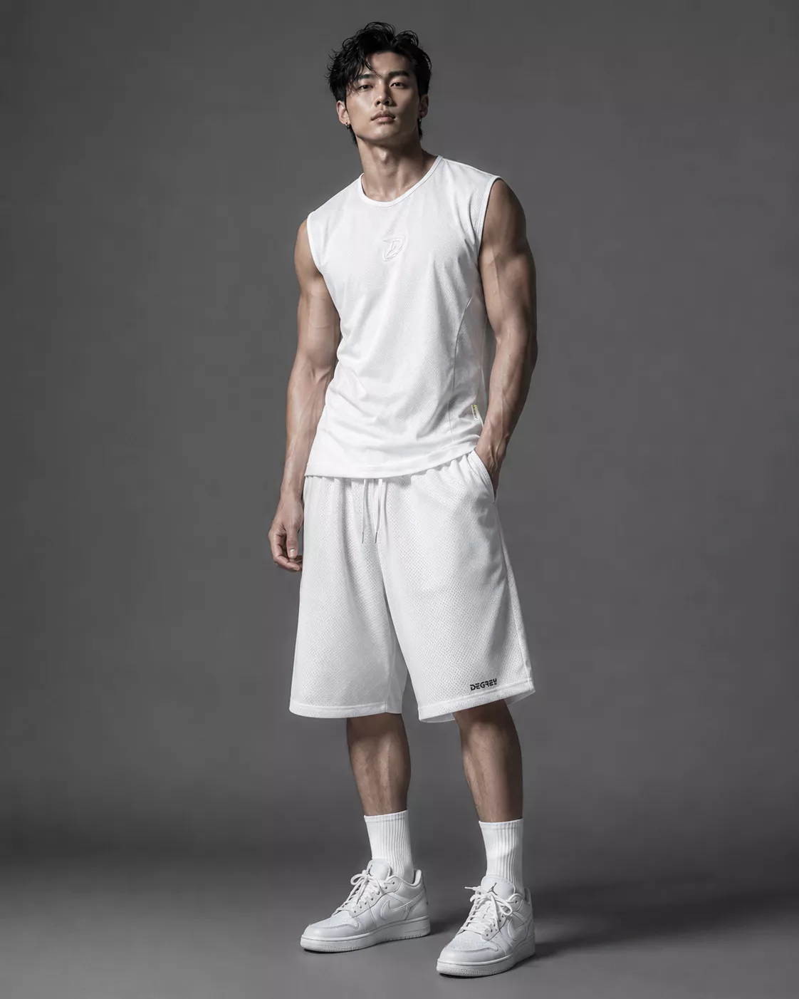 Áo ba lỗ màu TRẮNG/ ĐEN/ XÁM Degrey Sport Tank Top Body