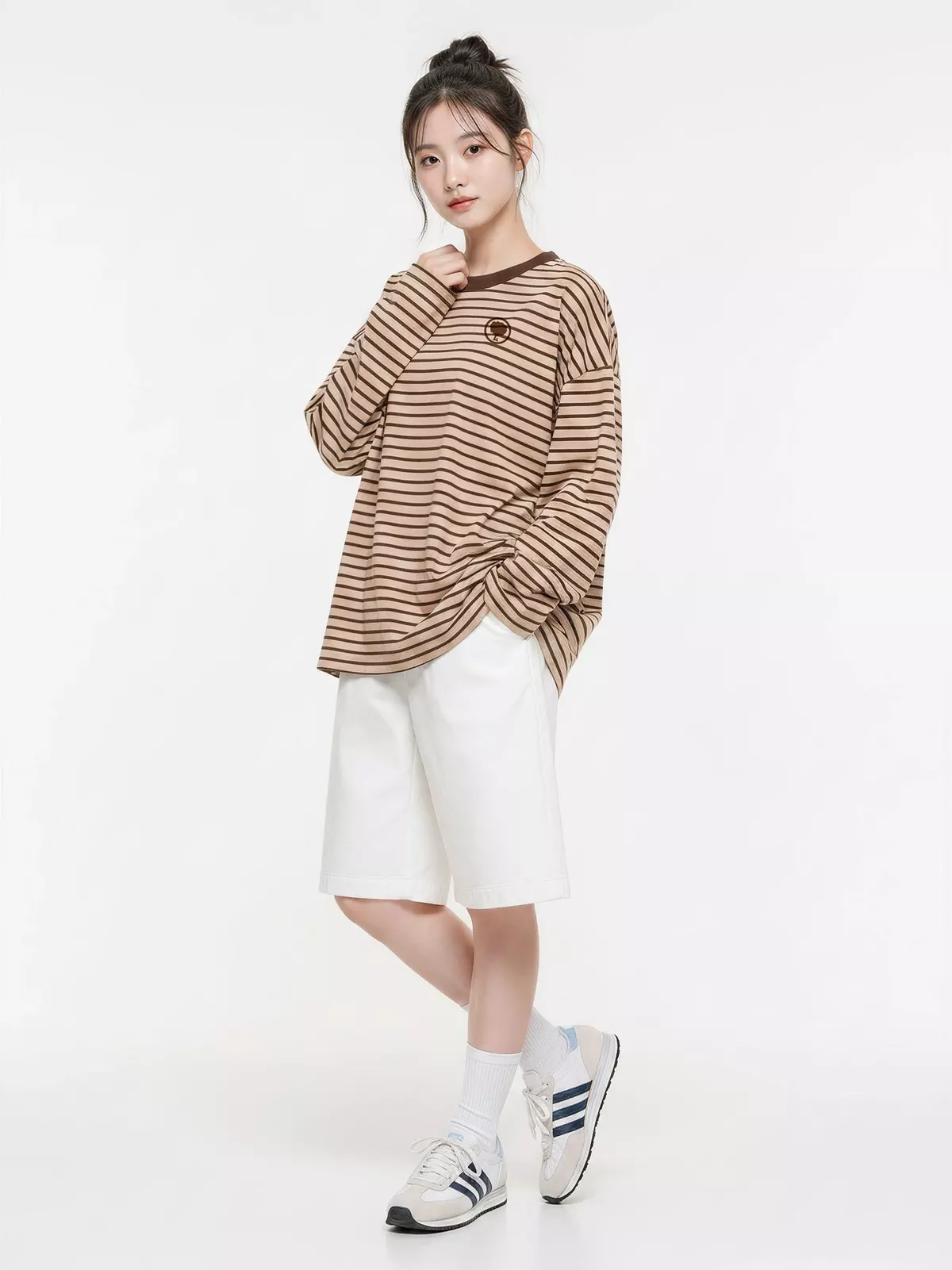 Áo Thun Sọc Ngang Form Rộng Tay Dài LIMEORANGE - LO26101101
