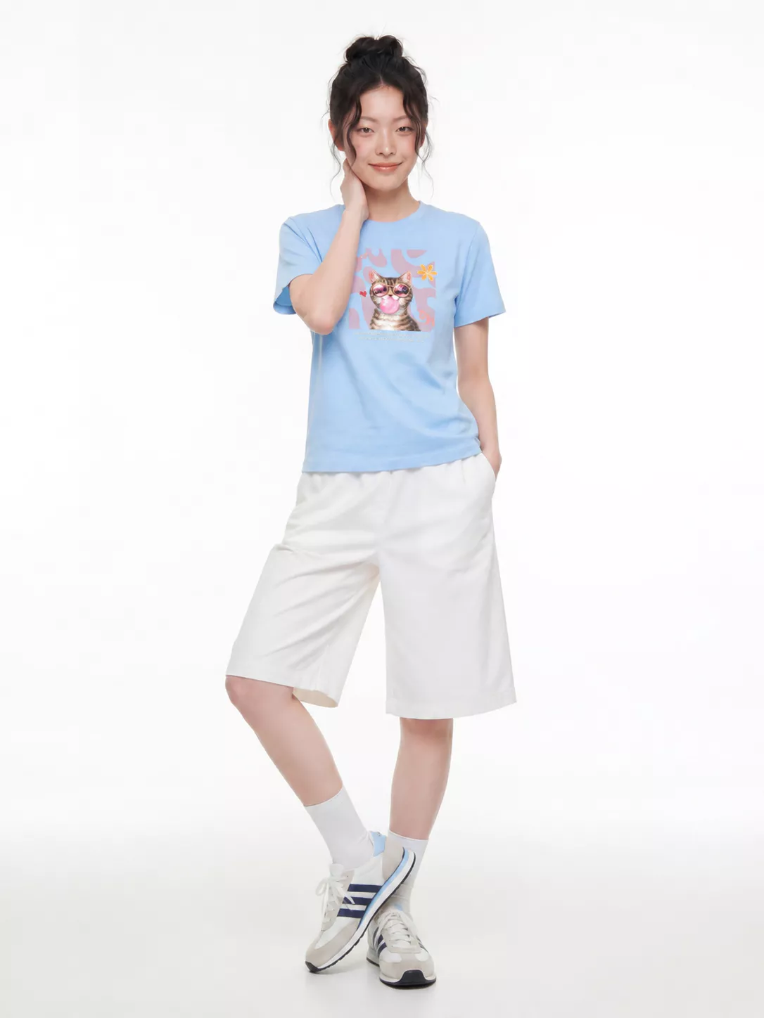 Áo Thun Nữ Baby Fit Graphic Cat Lovers LIMEORANGE - LO26111116