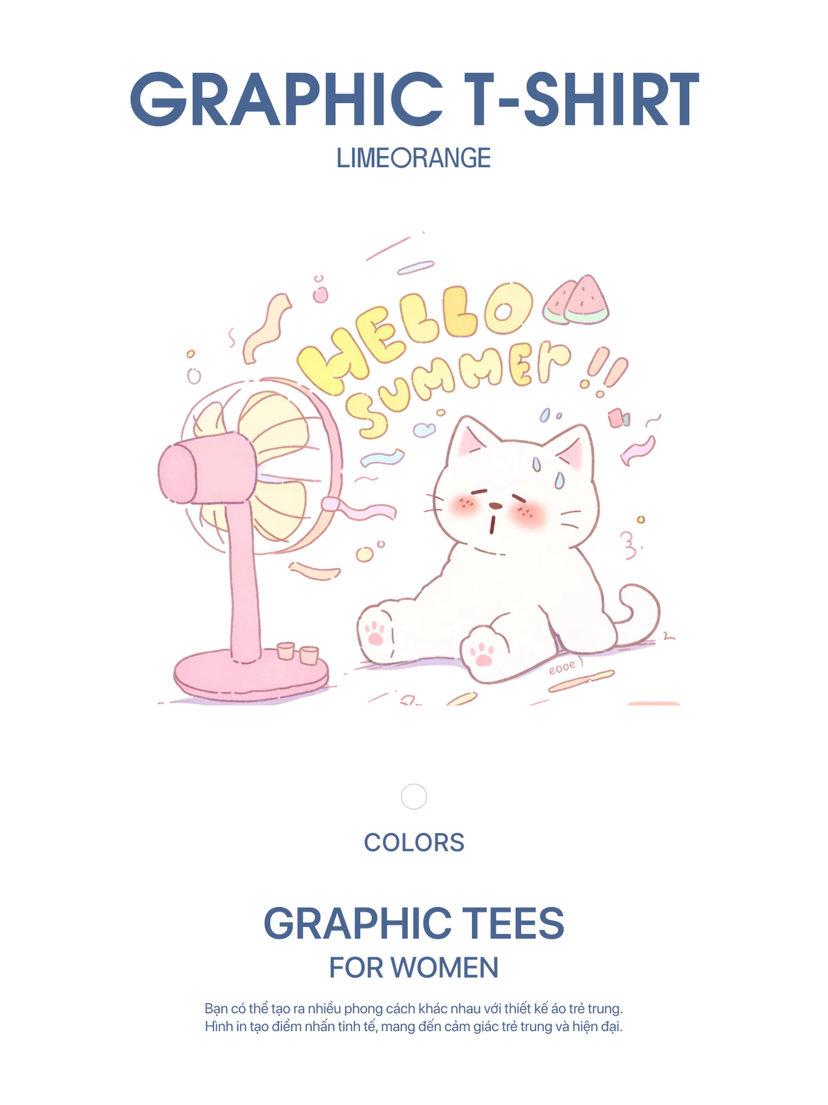 Áo Thun Boxy Fit Graphic Hello Summer LIMEORANGE LU26101109