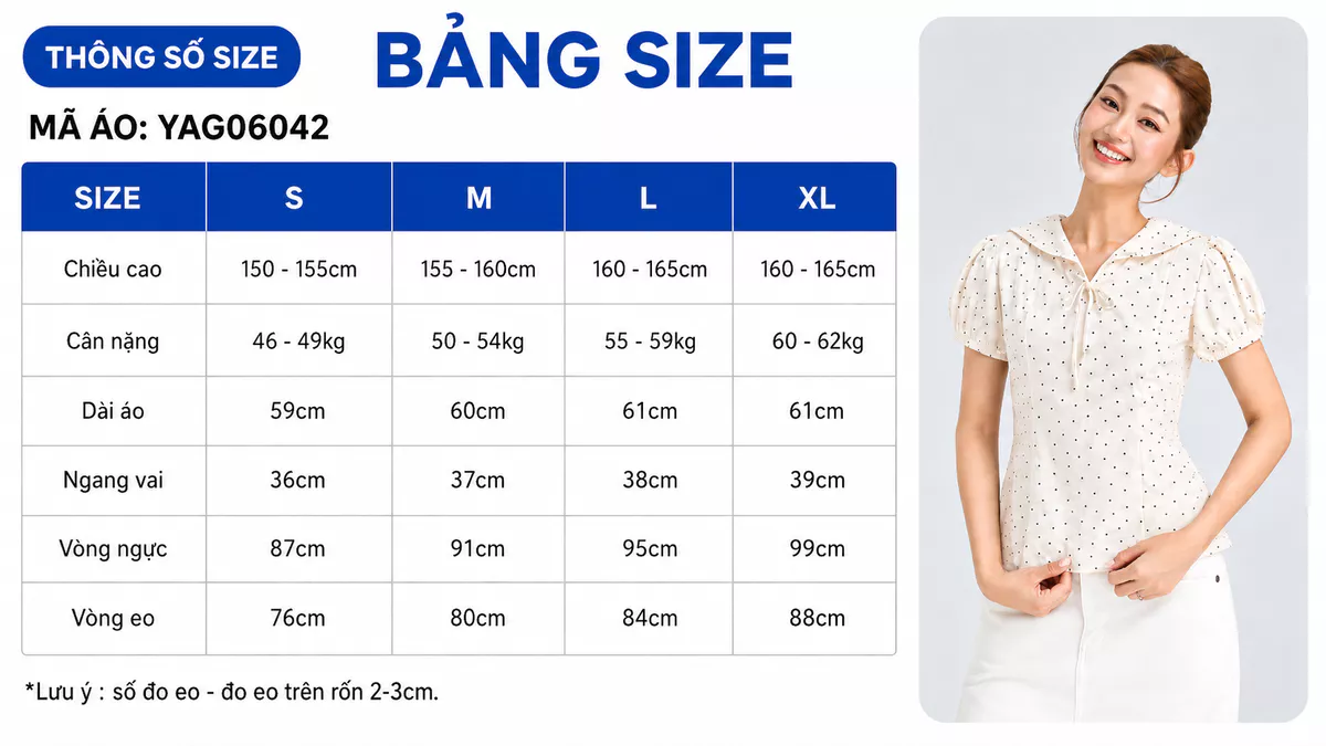 Áo Peplum Nữ Gmorning - GUMAC Tay Phồng Cổ Thủy Thủ Đính Nơ Nữ Tính Hiện Đại YAG06042