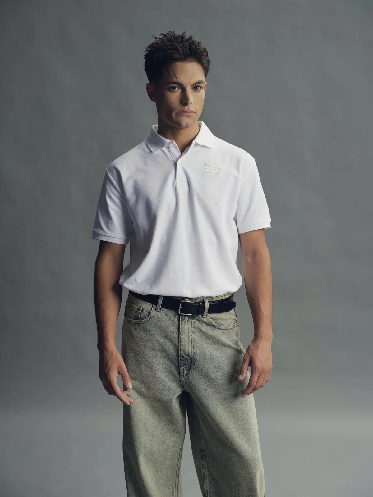 Eleven - Áo Polo Thêu Đắp Giống Mono | Màu Trắng