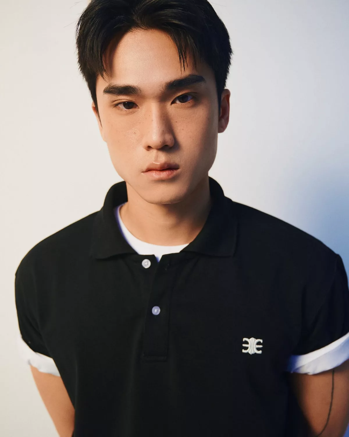 Eleven - Áo Polo Tương Phản Thêu Mono | Màu Đen