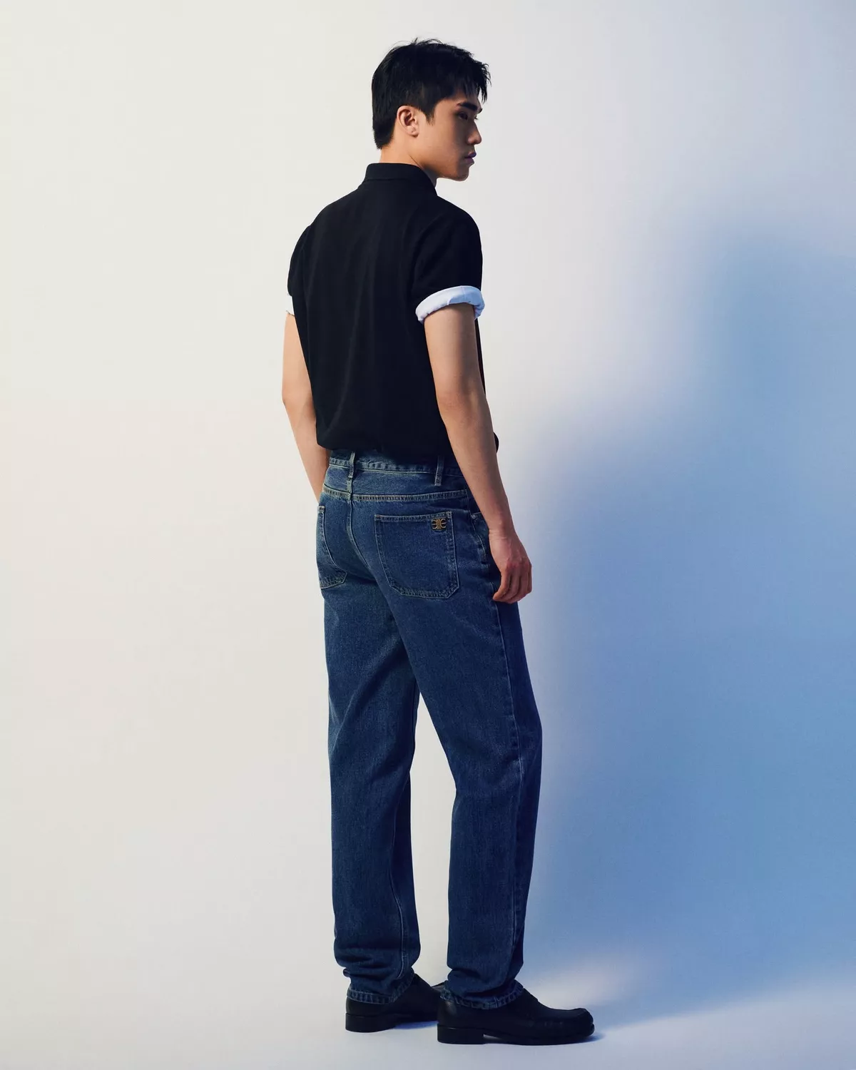 Eleven - Áo Polo Tương Phản Thêu Mono | Màu Đen