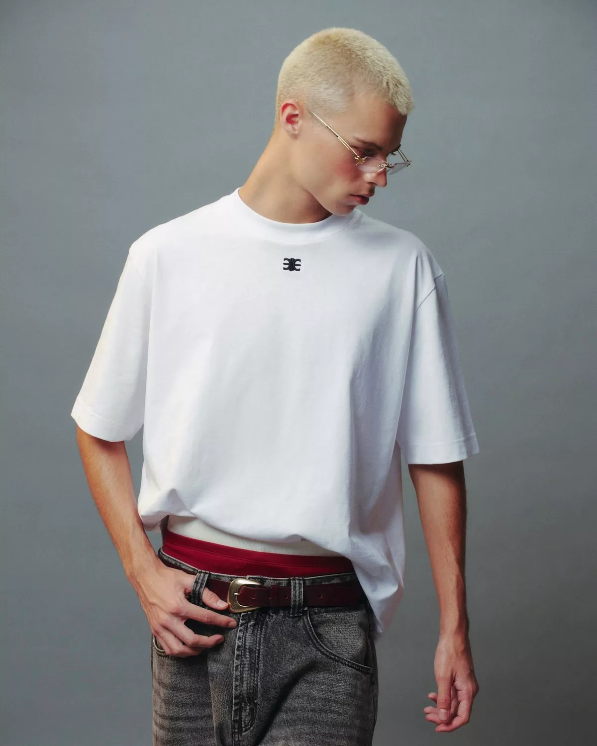 Eleven - Áo Thun Oversize Thêu Mono | Màu Trắng