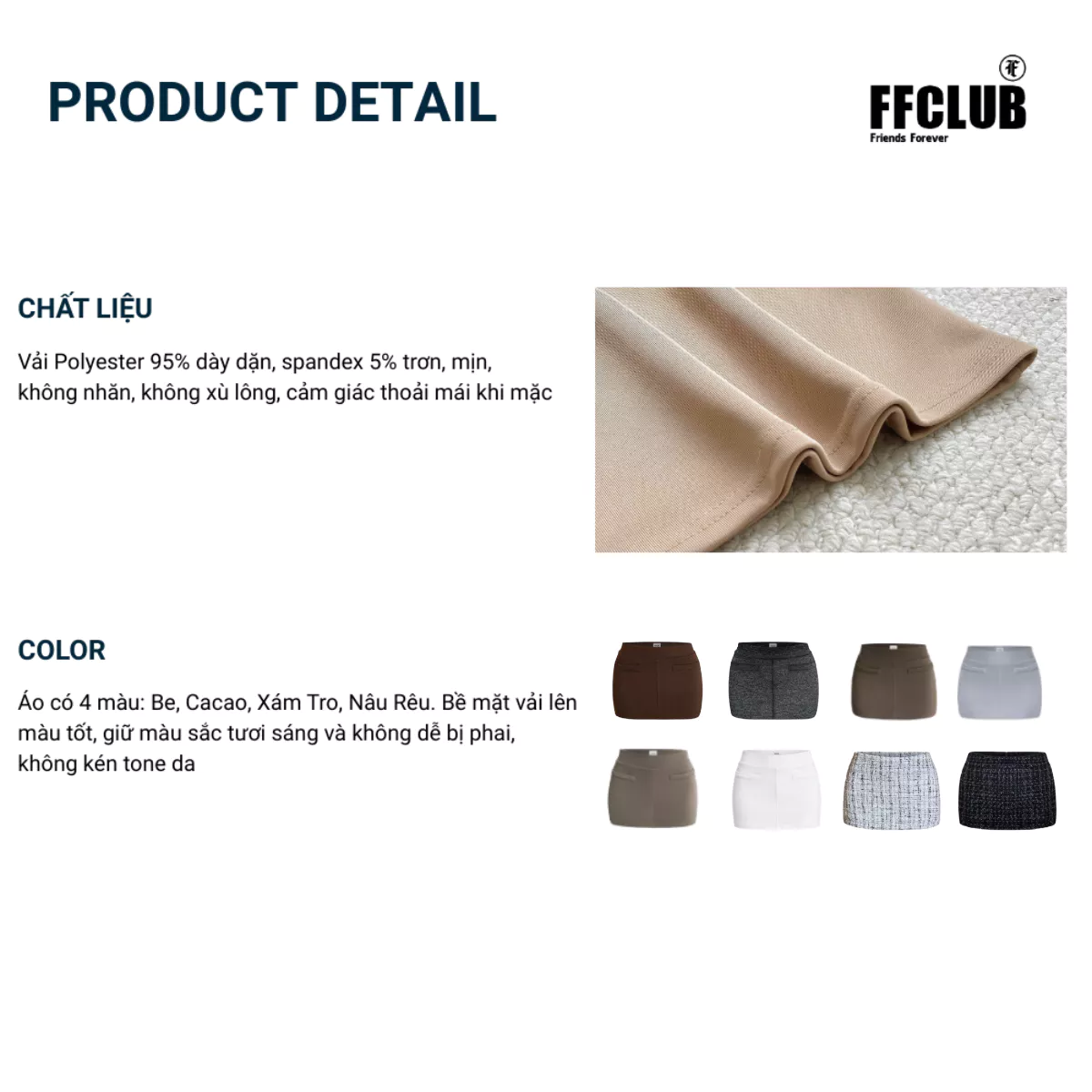 Chân Váy Quần Ngắn Dáng A có Lớp bảo hộ FFCLUB