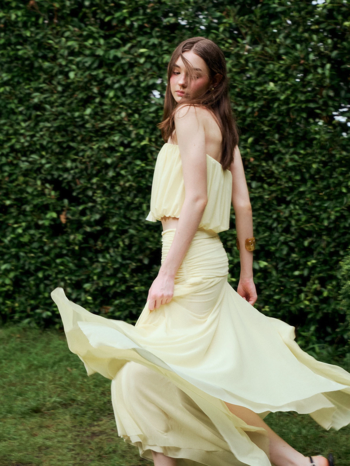 Nosbyn - Áo Cúp Ngực Thun Lưới - Strapless Bubble Top