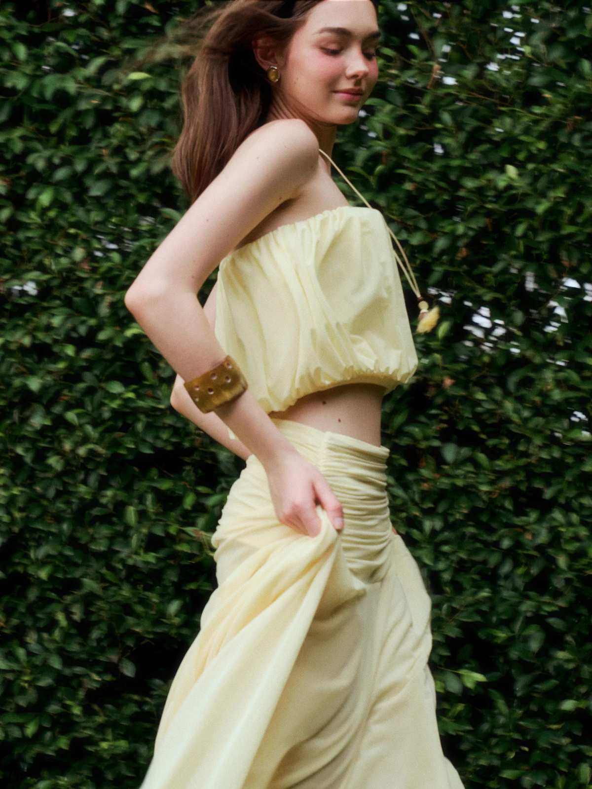 Nosbyn - Áo Cúp Ngực Thun Lưới - Strapless Bubble Top