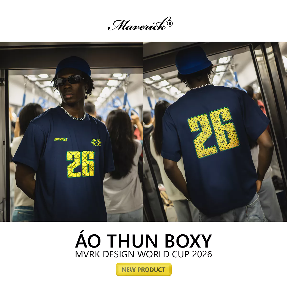 Áo thun MVRK World Cup 26 Unisex Form Boxy 250 GSM 100% Cotton Compact, Áo Mặc Hàng Ngày Thoải Mái Thấm Hút Tốt