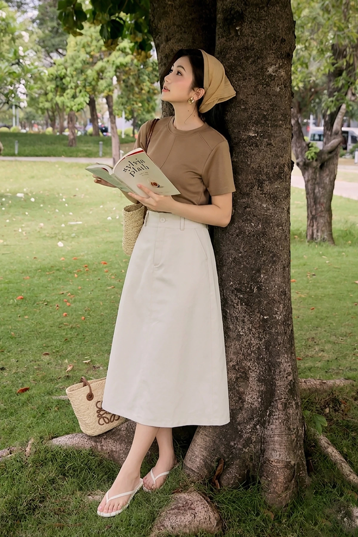 Chân váy A nữ Gmorning - GUMAC dáng midi phối đỉa công sở trẻ trung thanh lịch  YVG05072