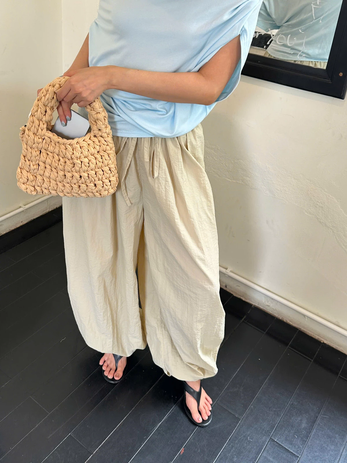 Nosbyn - Quần Dài Kiểu Bí Chất Liệu Dù - Pumpkin Pants