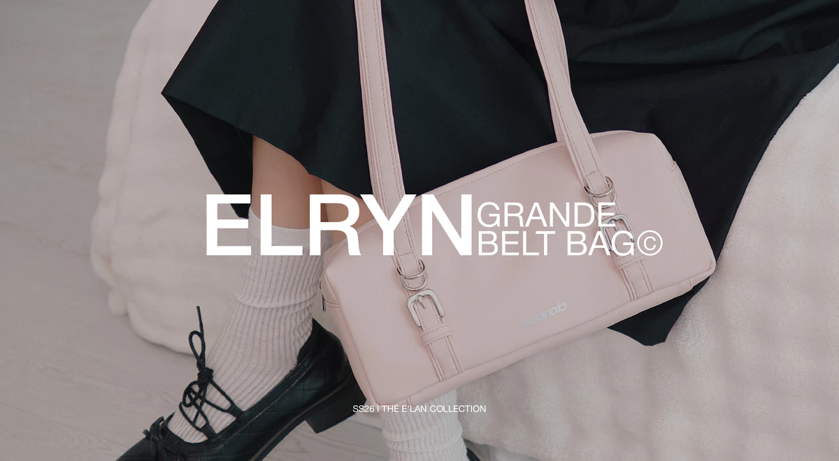Túi Đeo Vai Da PVC, Túi Xách Thời Trang Scarab Elryn Belt Grande Leather Shoulder Bag