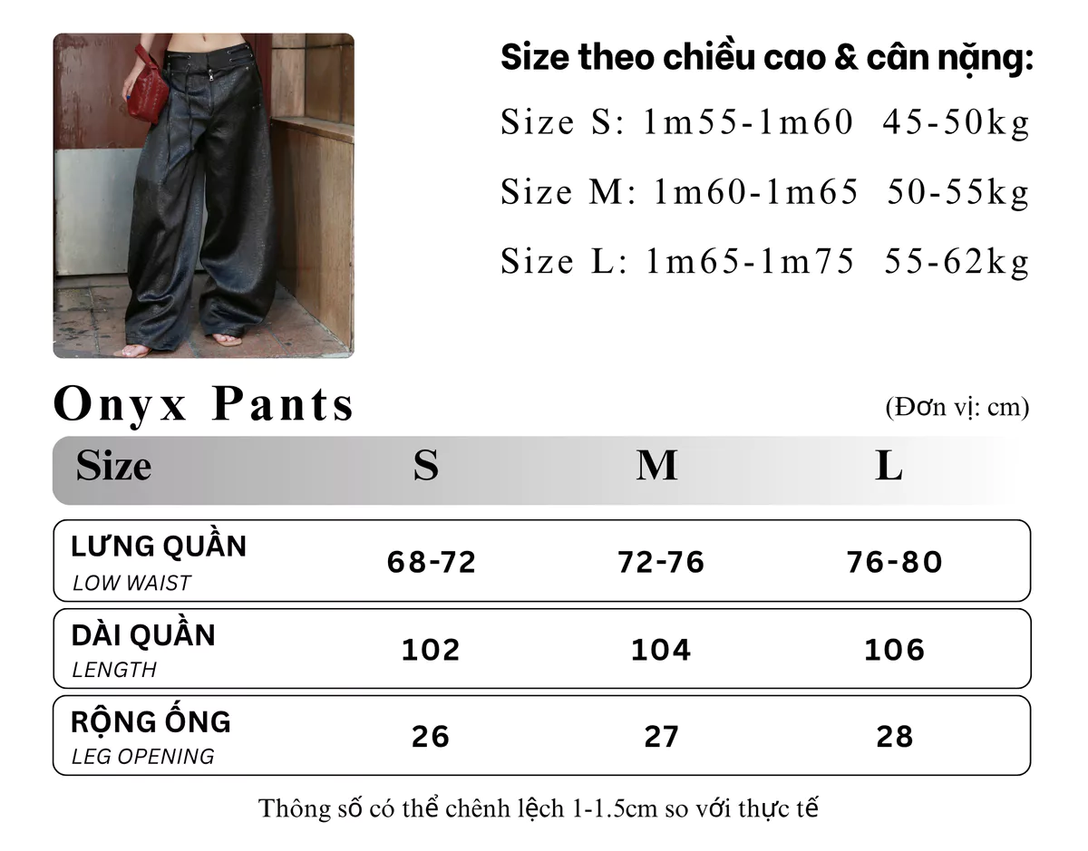 TSUN - Onyx Quần Dài Ống Suông Hiệu Ứng Vân Da Cách Điệu