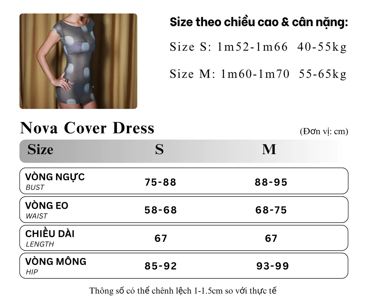 TSUN - Nova Cover Dress Đầm Lưới Xuyên Thấu Phối Bikini