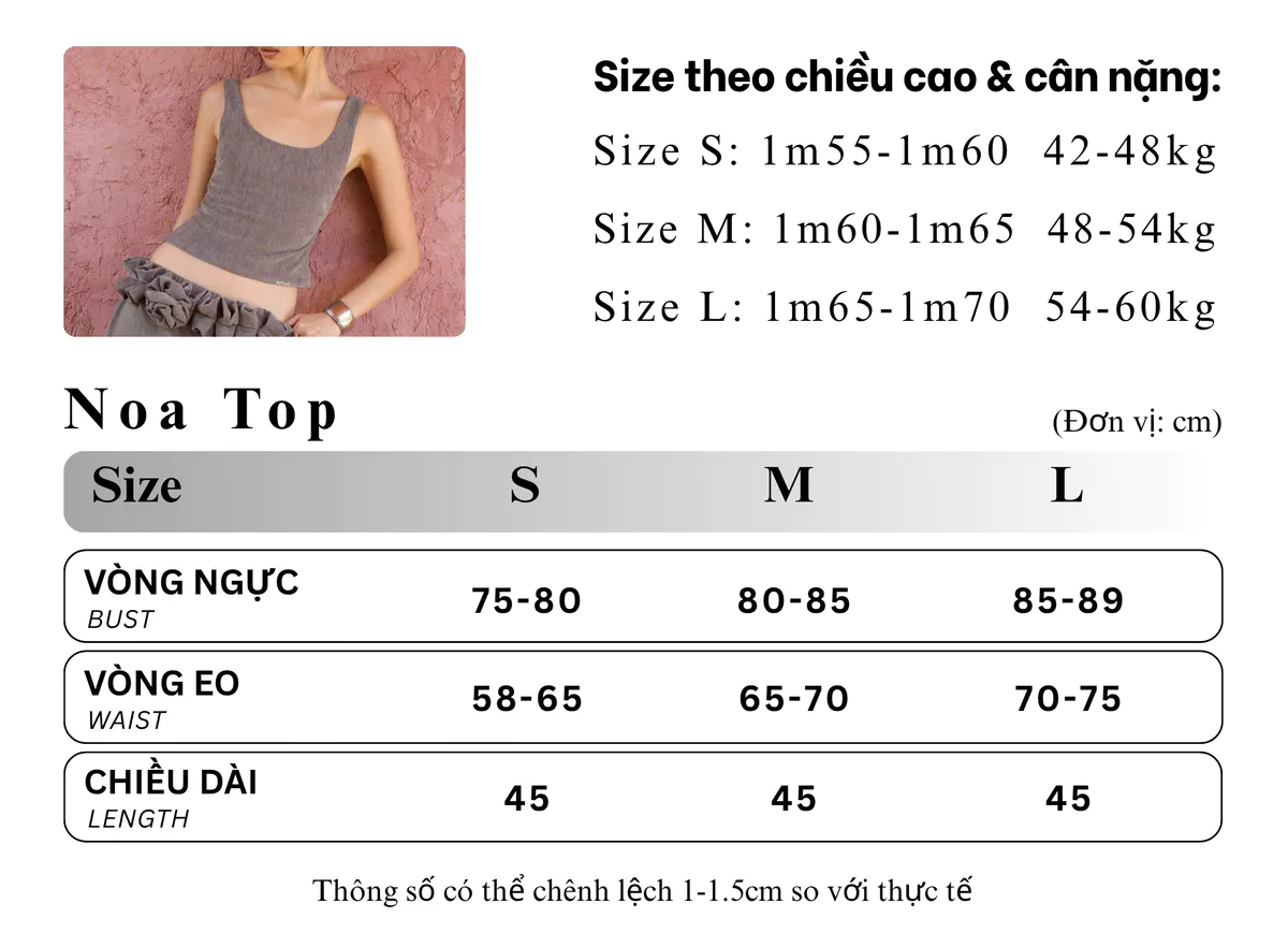 TSUN - Noa Tank Top Áo Sát Nách Vải Nhung Đính Tag Logo Kim Loại