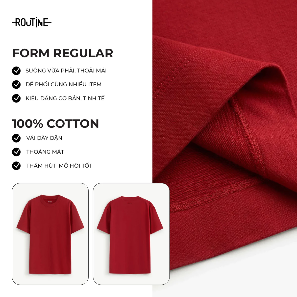 Áo Thun Tay Ngắn Nam Nhãn Trang Trí Form Regular - Routine 10F25TSS021