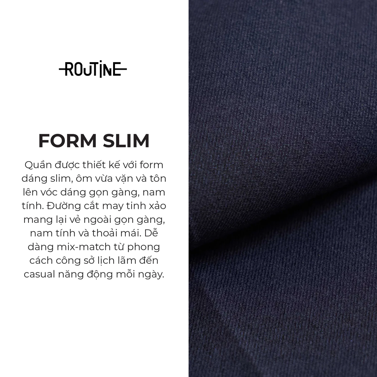 Quần Tây Dài Nam Form Slim - Routine 10F25PFO020