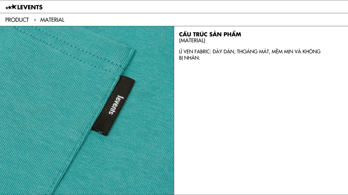 Quần Đùi Levents Play Logo/ Green Shortpants Nỉ Chân Cua