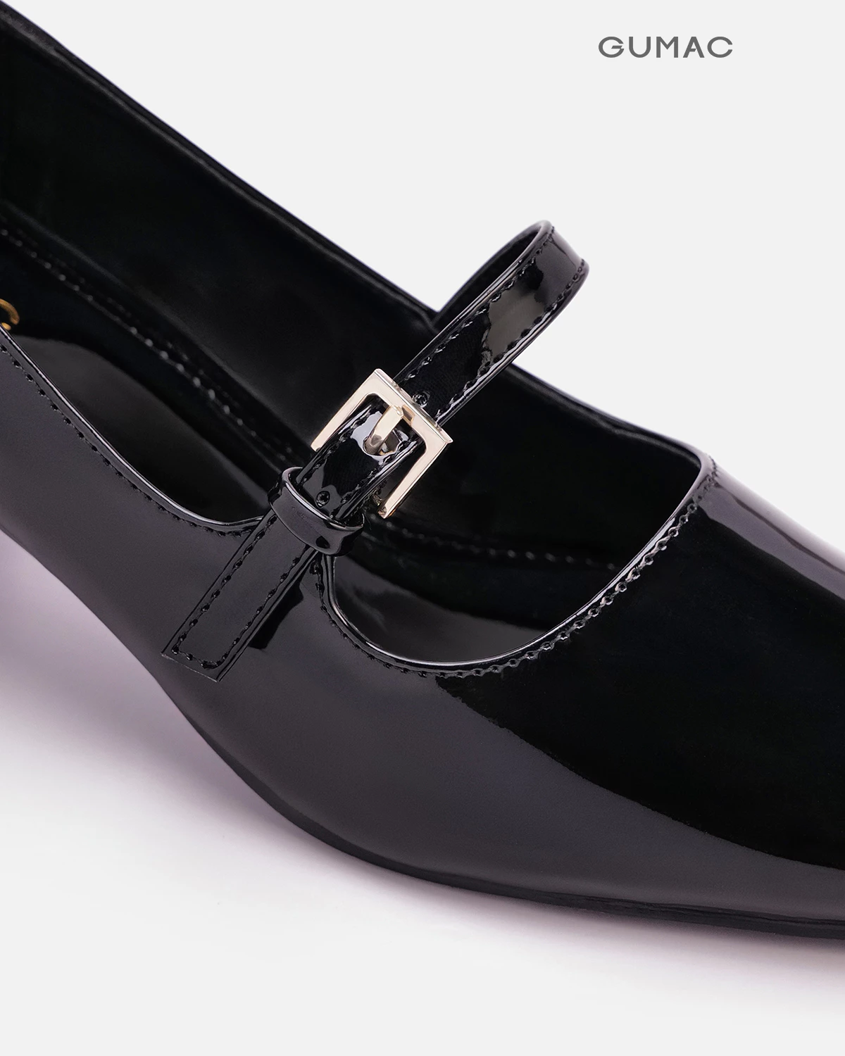Giày Cao Gót Nữ GUMAC Gót Vuông 5cm Quai Khóa Thời Trang GF04057