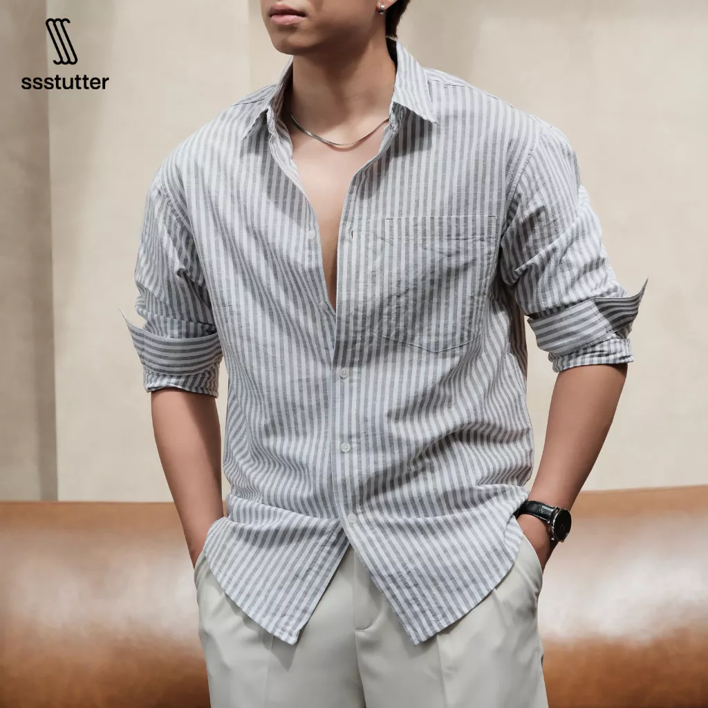Áo Sơ Mi Nam Kẻ Sọc SSSTUTTER Dune Stripe Shirt Dài Tay Form Relaxed Thoáng Mát Dễ Phối Smart Casual