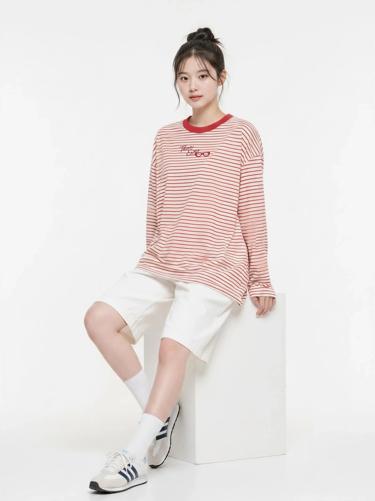 Áo Thun Sọc Tay Dài Pique Stripe LIMEORANGE