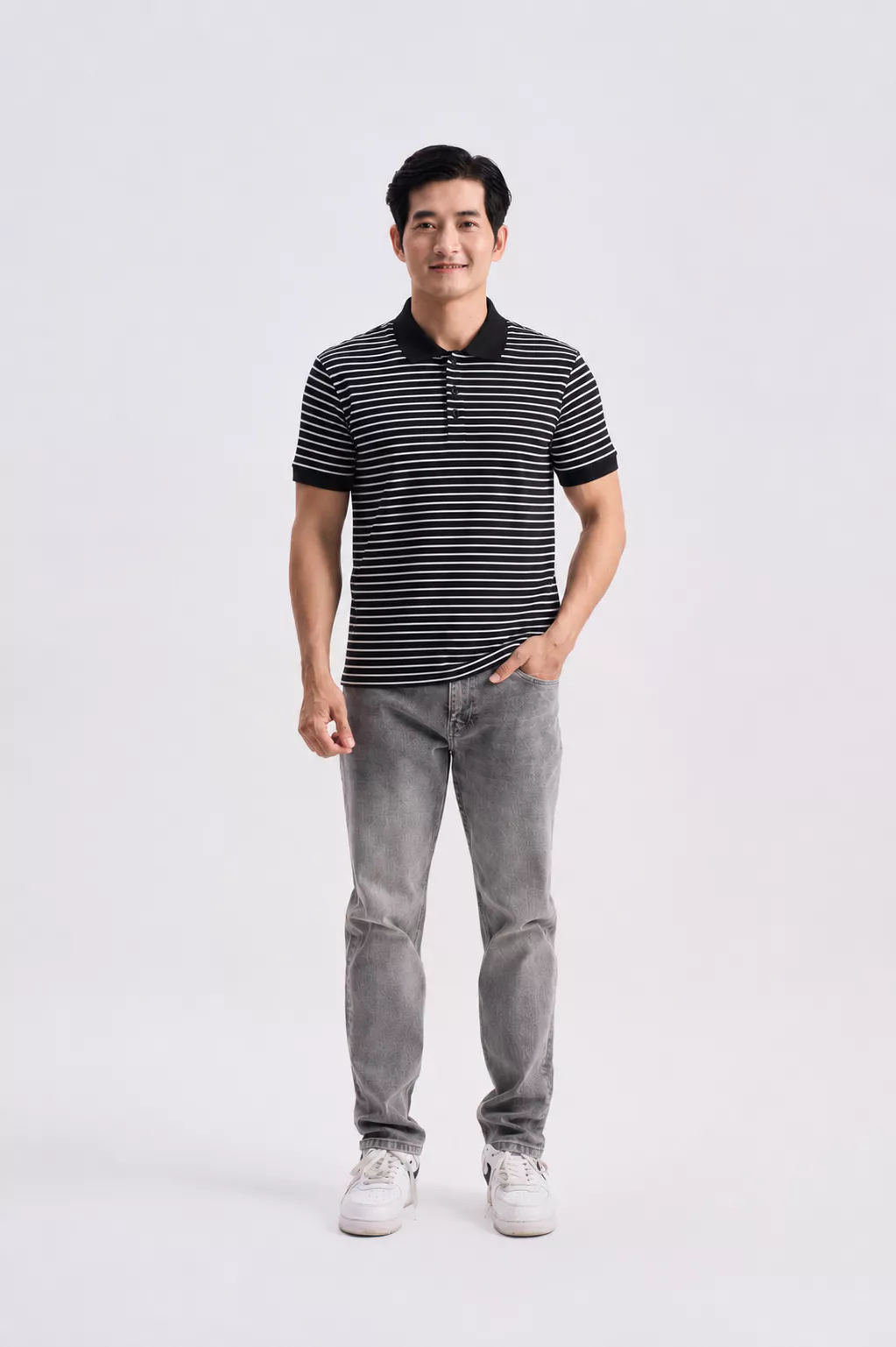 Áo Polo Nam GUMAC Form Regular Cổ Bo Phối Màu Nẹp 3 Khuy Dễ Phối Đồ Hằng Ngày Đi Làm Đi Chơi LATNG06008