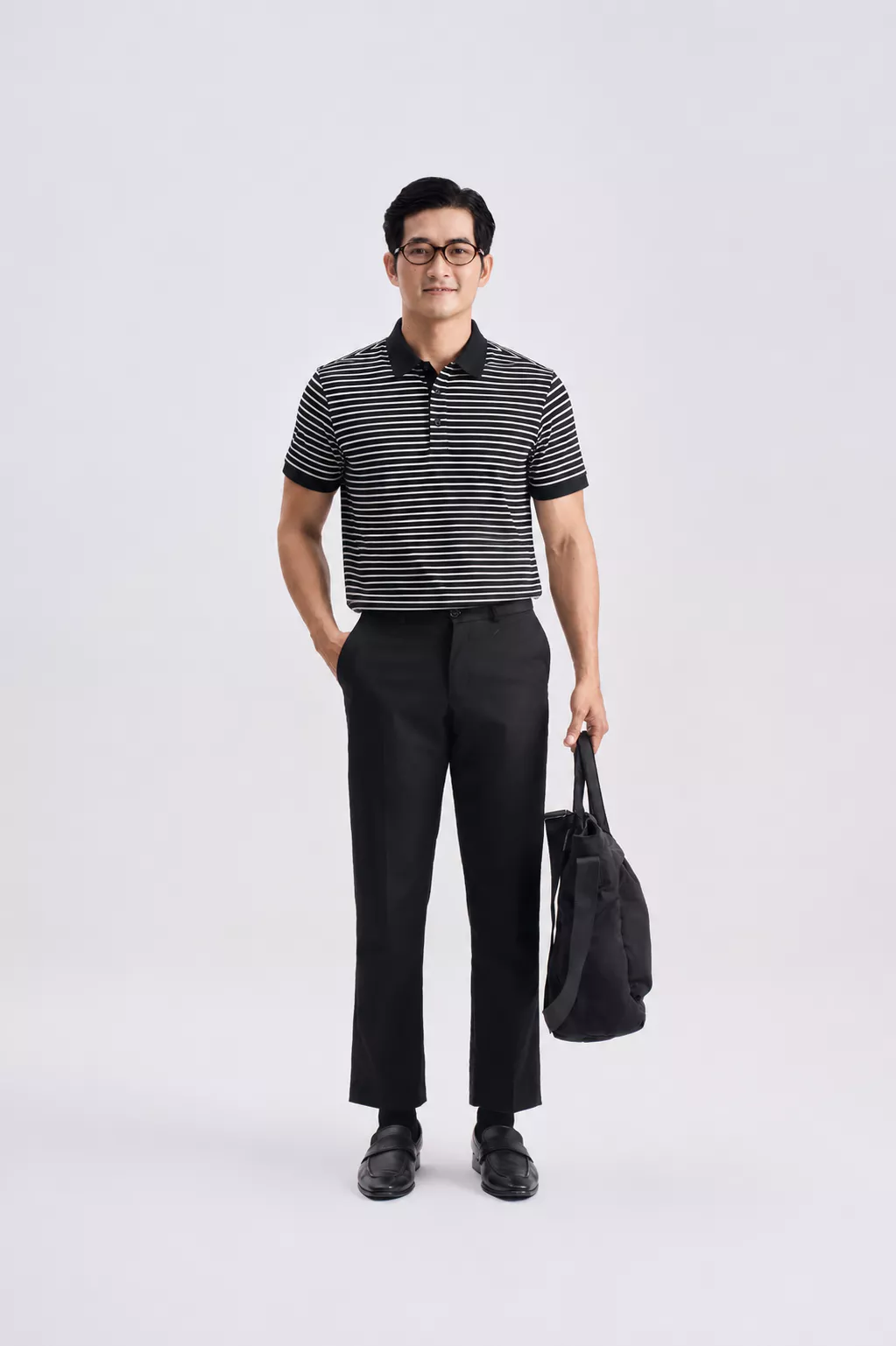 Áo Polo Nam GUMAC Form Regular Cổ Bo Phối Màu Nẹp 3 Khuy Dễ Phối Đồ Hằng Ngày Đi Làm Đi Chơi LATNG06008