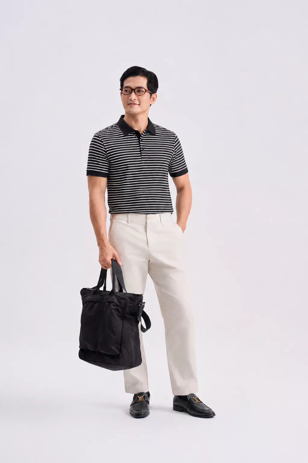 Áo Polo Nam GUMAC Form Regular Cổ Bo Phối Màu Nẹp 3 Khuy Dễ Phối Đồ Hằng Ngày Đi Làm Đi Chơi LATNG06008
