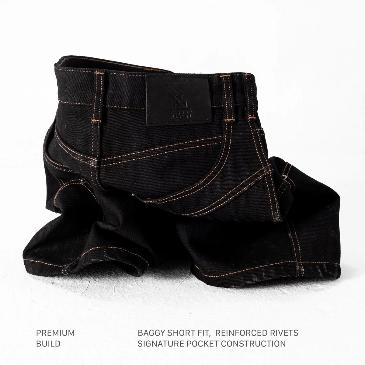 Quần Short Lửng SNAZZY Unisex Nam Nữ Chất Liệu Denim Chính Hãng - OBSIDIAN DENIM